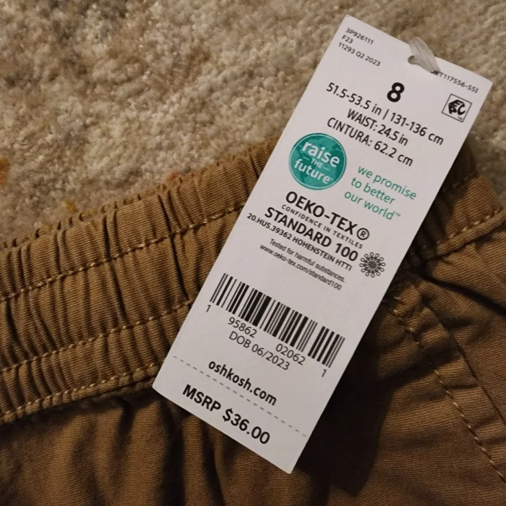 OshKosh OekoTex Cargo Joggers NWT